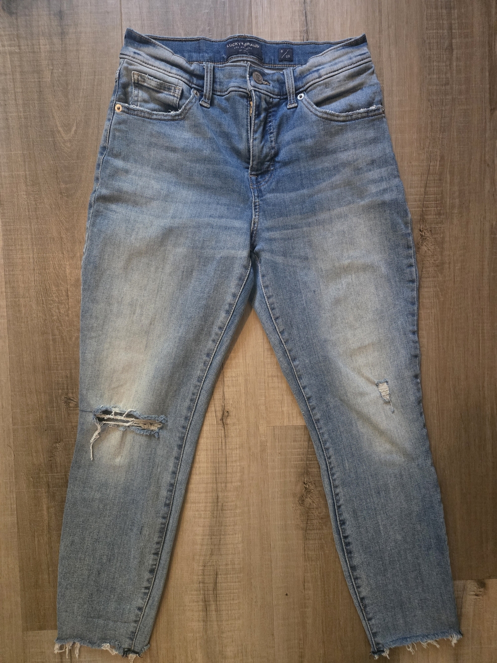 Lucky Brand Light Blue Distressed Cropped Jeans